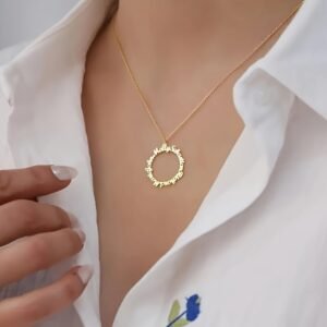 Personalized Elara circle name necklace
