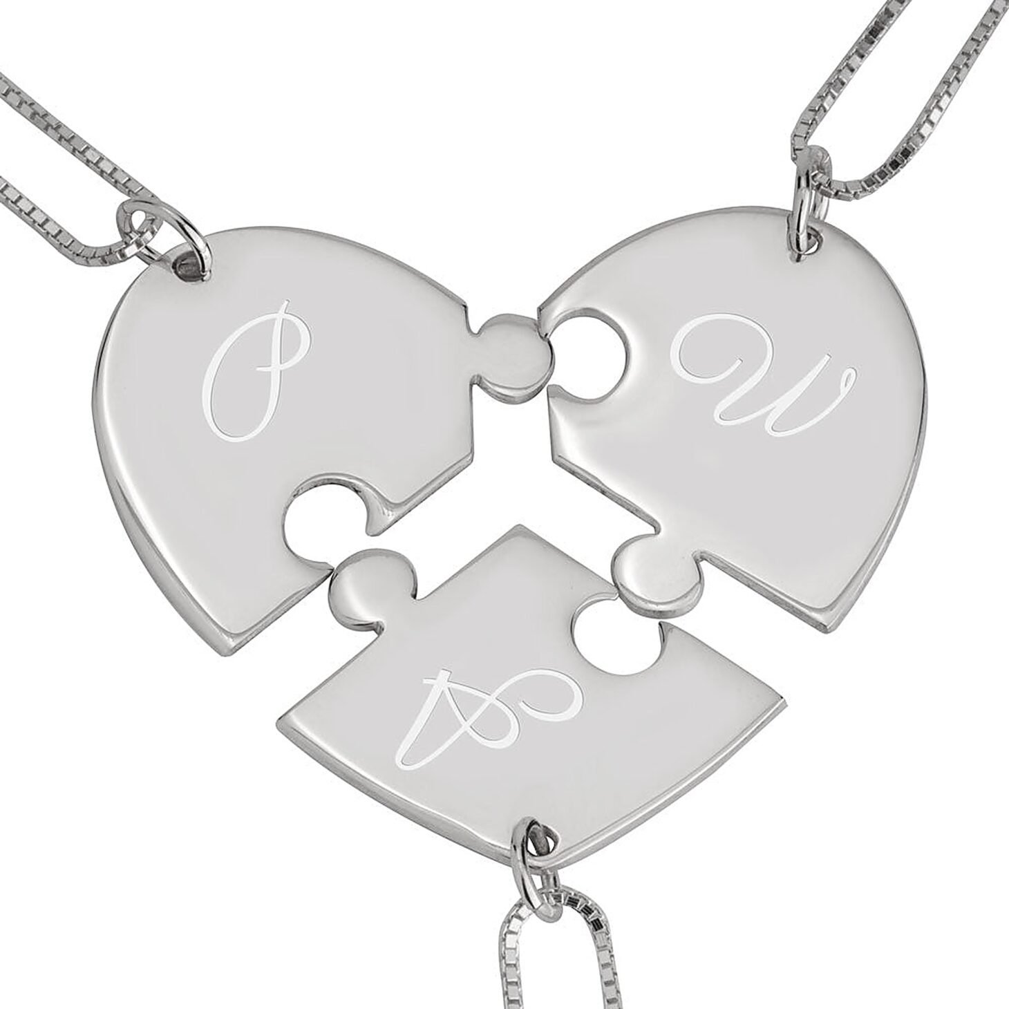3 Piece Initial Puzzle Necklace | Personalized