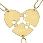 3 Piece Initial Puzzle Necklace | Personalized — view 2