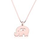 Baby Elephant Necklace with Initial — view 3