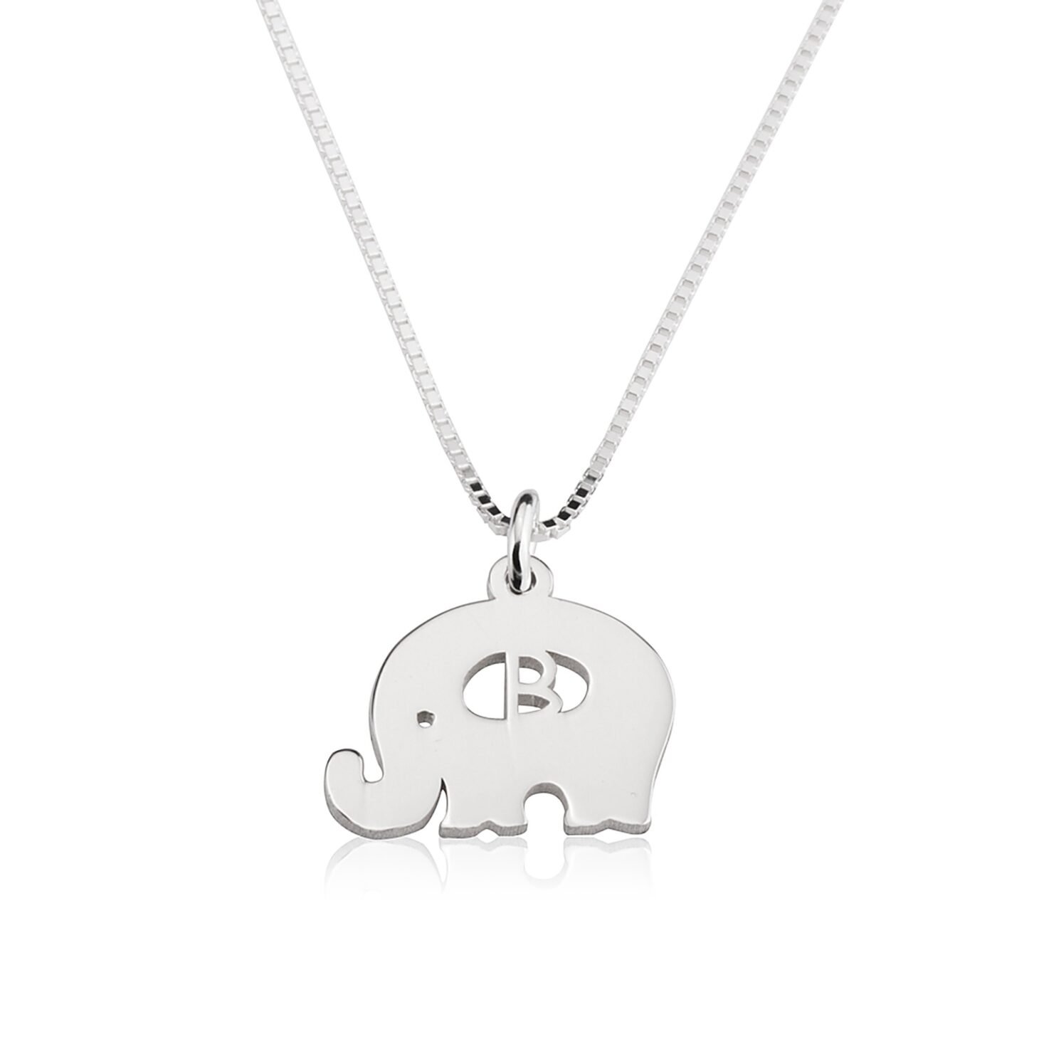 Baby Elephant Necklace with Initial
