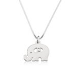 Baby Elephant Necklace with Initial — view 1