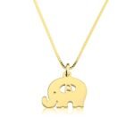 Baby Elephant Necklace with Initial — view 2