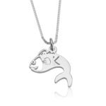Baby Fish Necklace with Initial — view 1