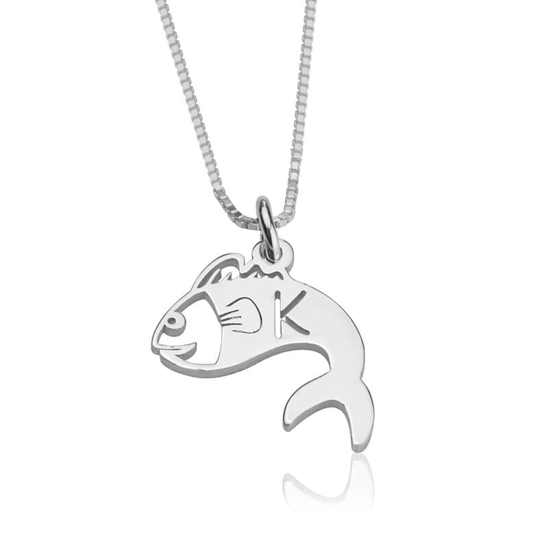 Baby Fish Necklace | Personalized Charm Pendant - 24K Gold Plating white background