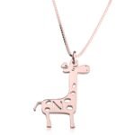 Baby Giraffe Necklace with Initial — view 3