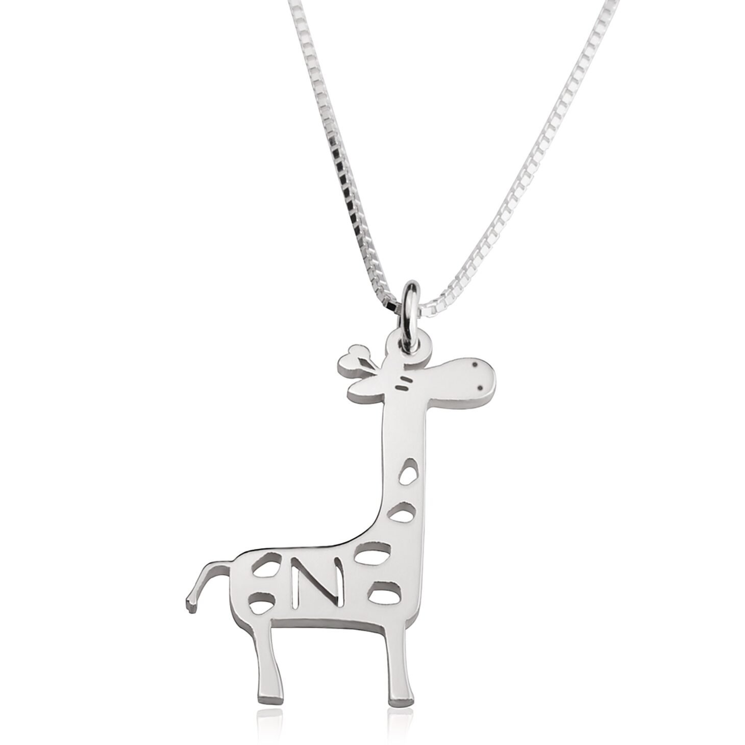 Baby Giraffe Necklace with Initial