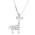 Baby Giraffe Necklace with Initial — view 1