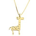 Baby Giraffe Necklace with Initial — view 2
