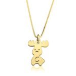 Baby Moose Necklace | Personalized Charm Pendant — view 2