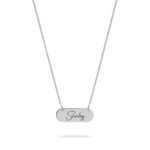 Bar Necklace With Name in Cursive — view 1