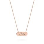 Bar Necklace With Name in Cursive — view 4