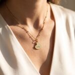 Beaded Chain Heart Necklace — view 3