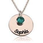 Birthstone Disc Necklace — view 3