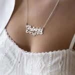 Name Necklace with Birthstone Heart — view 2