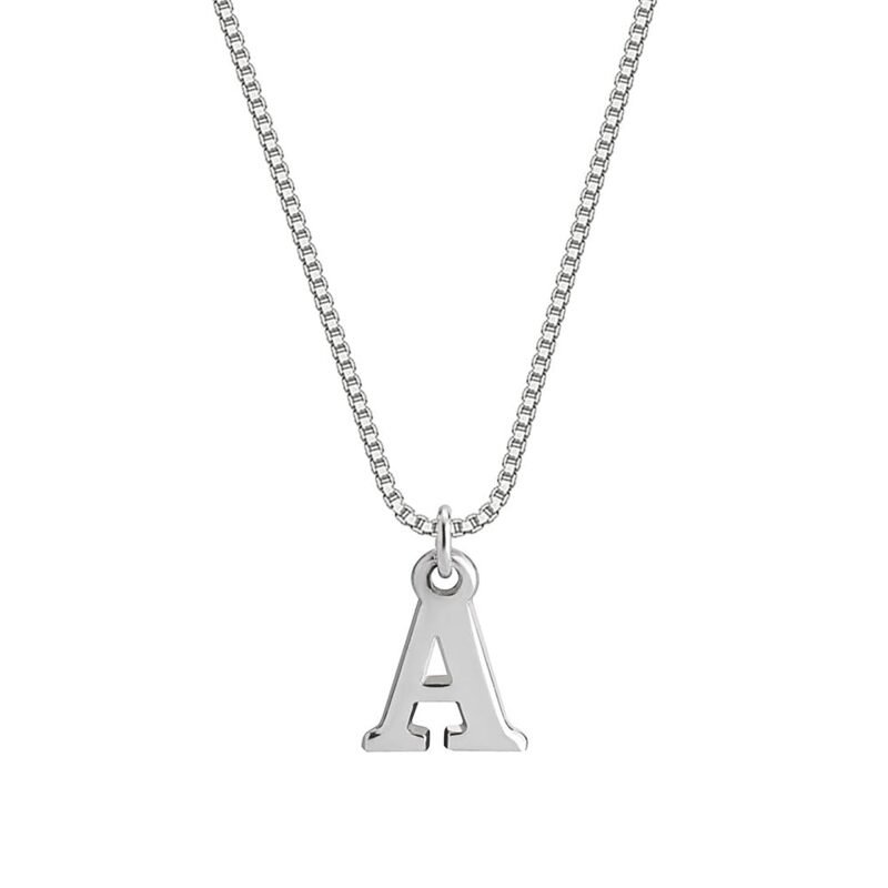 Capital Initial Necklace | Personalized Letter Pendant - 14K Gold white background