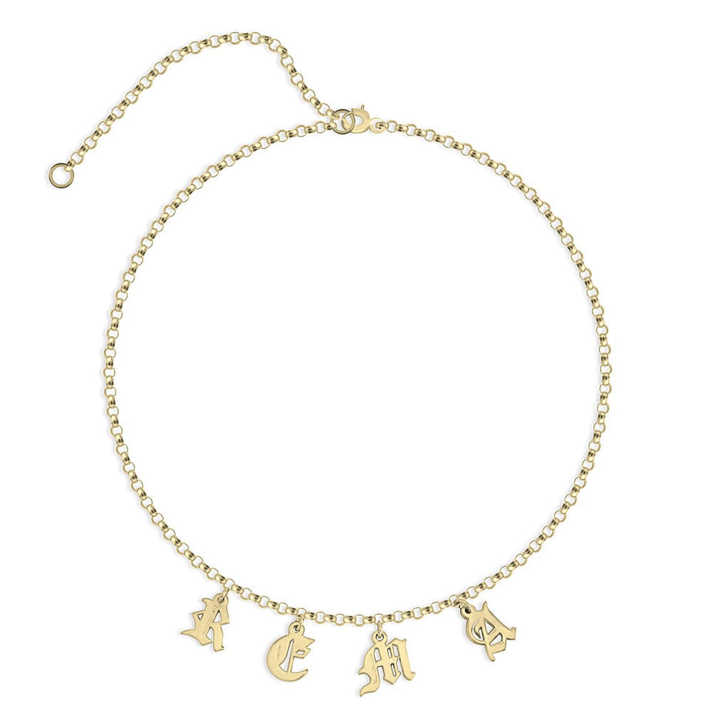 Choker Name Necklace in 24K Gold Plating