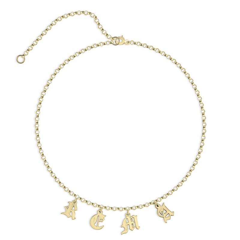 Choker Name Necklace in 24K Gold Plating - Default Title white background
