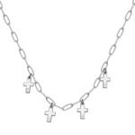 Cross and Initials Necklace — view 1