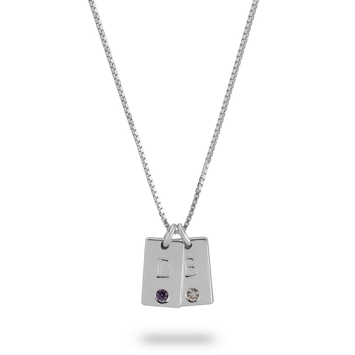 Custom Mother’s Birthstone Necklace with Initial Charms