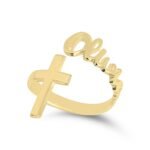 Custom Name Cross Ring — view 4