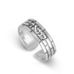 Cutout Hebrew Name Ring – Wall Texture — view 1