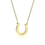 Delicate Engraved Horseshoe Necklace — view 3