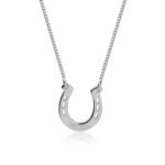 Delicate Engraved Horseshoe Necklace — view 1