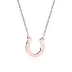 Delicate Engraved Horseshoe Necklace — view 4