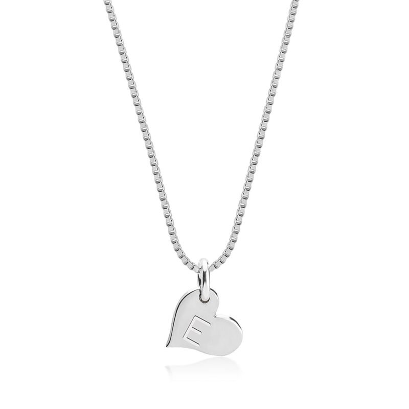 Delicate Heart Initial Necklace | Personalized Letter - 14K Gold white background