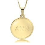 Delicate Initial Disc Necklace — view 3