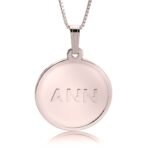 Delicate Initial Disc Necklace — view 4