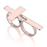 Double Finger Cross Name Ring — view 3