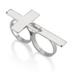 Double Finger Cross Name Ring — view 1