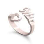 Elegant Name Ring with Heart — view 3