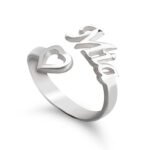 Elegant Name Ring with Heart — view 1