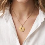 Engraved Baby Feet Necklace with Birthstone — view 2