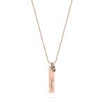 Engraved Bar Necklace with Birthstone — view 3