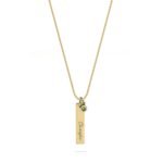Engraved Bar Necklace with Birthstone — view 2