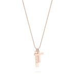 Engraved Bar Necklace with Cross — view 4