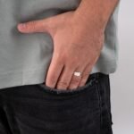 Engraved Hammered Hebrew Ring — view 2
