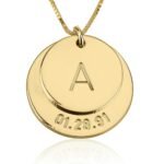 Engraved Initial & Date Necklace — view 2