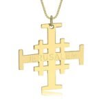 Engraved Jerusalem Cross Necklace — view 2