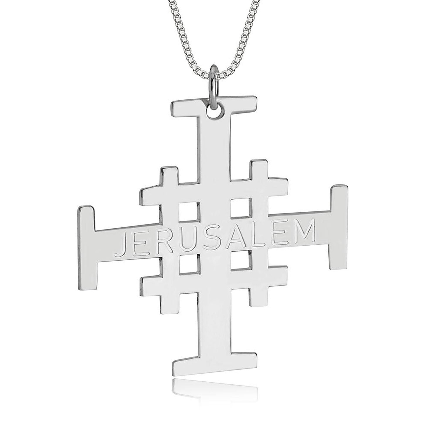 Engraved Jerusalem Cross Necklace
