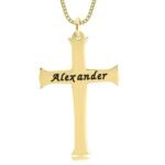 Engraved Unique Cross Necklace — view 3