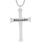 Engraved Unique Cross Necklace — view 1