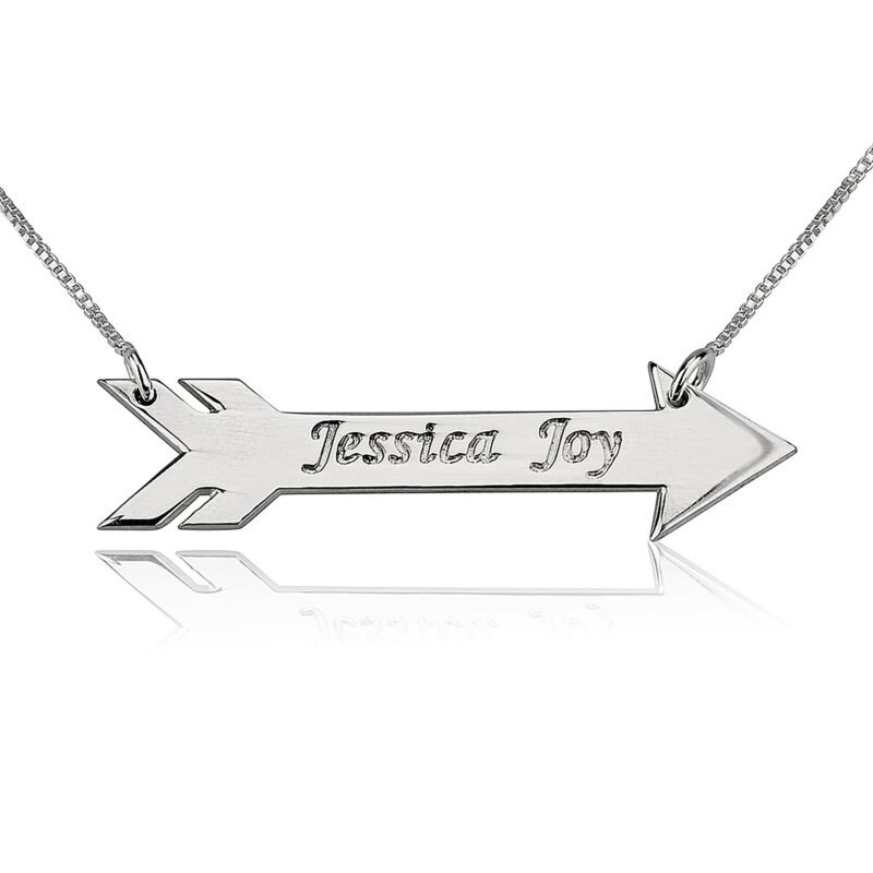 Feather Arrow Necklace - Rose Gold Plating white background