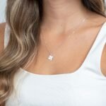 Flower Pendant Necklace with Birthstone — view 2