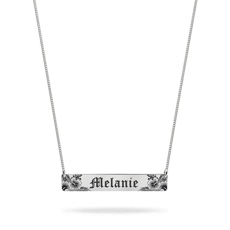 Hawaiian Necklace with Name - Rose Gold Plating white background