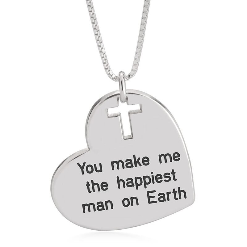 Heart and Cross Necklace - Rose Gold Plating white background